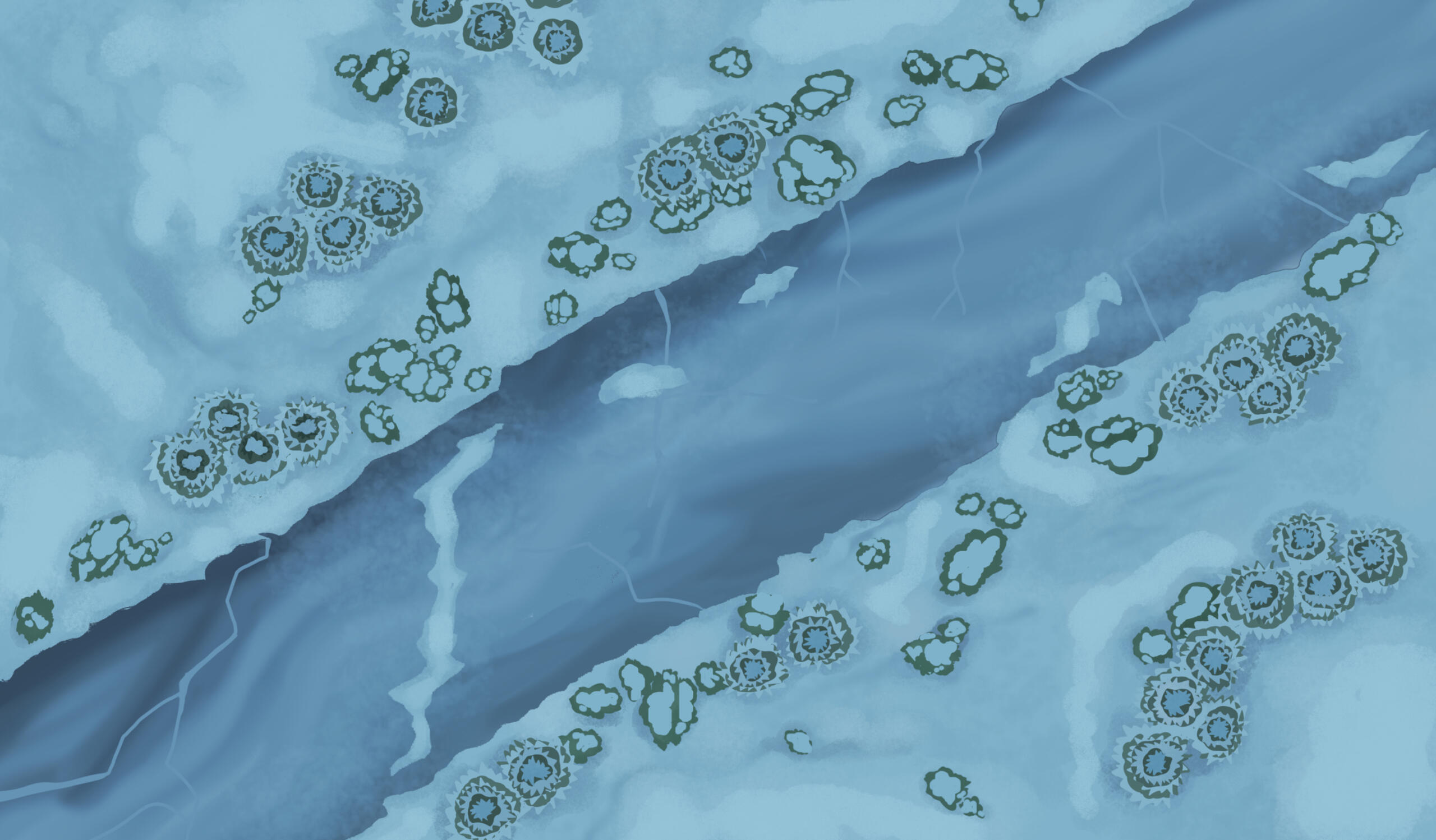 Aurora Forest Background Paint